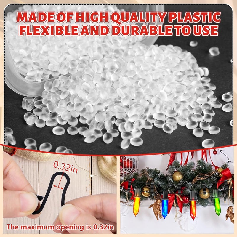 SelfTek 120 PCS Christmas Light Clips Outdoor, Gutter Clips for Hanging Outdoor Lights, Gutter Hooks Hanging String Lamp Holder Mount to Shingles for Roofline, House, Xmas Tree Decor (Black) - Image 3